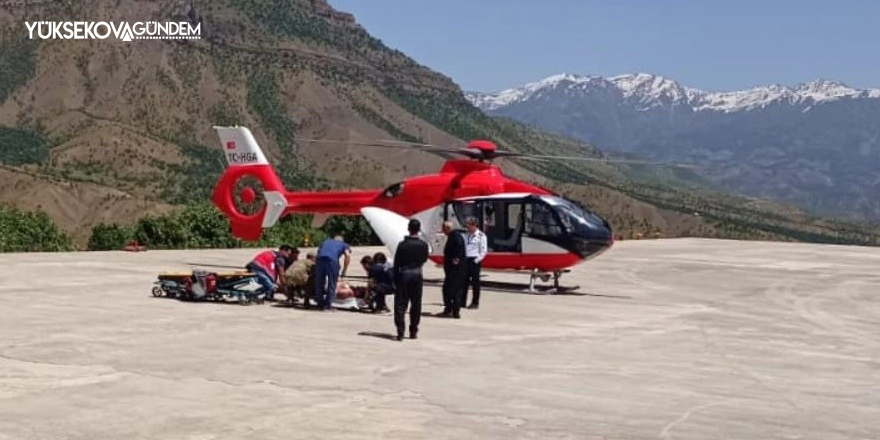 Derecik'te Kalp krizi geçiren hastanın imdadına ambulans helikopter yetişti