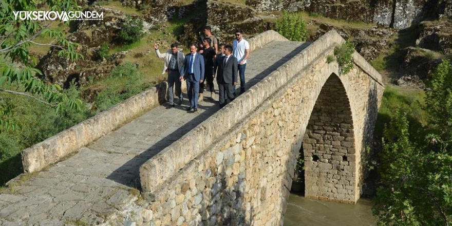 Şemdinli'de bulunan tarihi taş Köprü definecilerin hedefi oldu