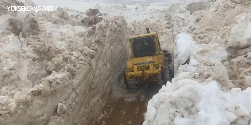 Yüksekova: Mayıs ayında 5 metreyi bulan karda yol açma çalışması sürüyor