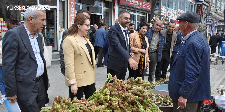 Yüksekova Belediyesi eş başkanları esnaf ziyaretinde bulundu