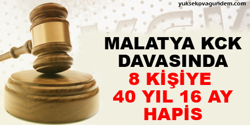 'KCK' davasında 8 kişiye 40 yıl 16 ay hapis