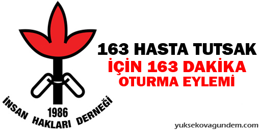 163 hasta tutsak için 163 dakika oturma eylemi
