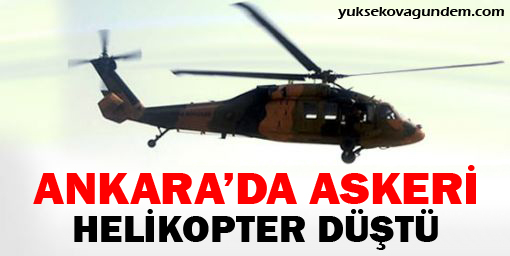 Ankara'da askeri helikopter düştü