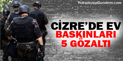 Cizre'de ev baskınları: 5 gözaltı