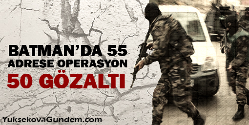Batman'da 55 adrese operasyon: 50 gözaltı