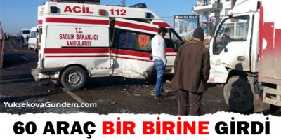 Diyarbakır'da 60 araç birbirine girdi