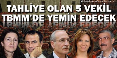 Tahliye olan 5 milletvekili TBMM'de yemin edecek