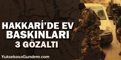 Hakkari'de ev baskınları: 3 gözaltı