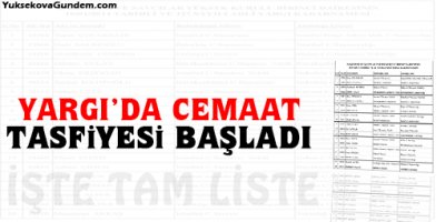 Yargıda Cemaat Tasfiyesi başladı