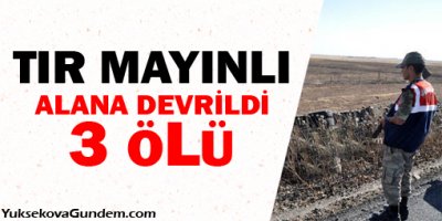 TIR mayınlı alana devrildi: 3 ölü!