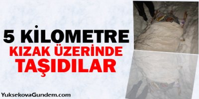 Hastayı 5 Kilometre Kızak Üzerinde Taşıdılar