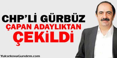 CHP'li Gürbüz Çapan adaylıktan çekildi