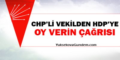 CHP'li vekilden 'HDP'ye oy verin' çağrısı