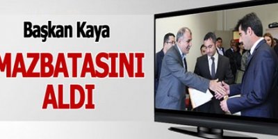 Başkan kaya mazbatasını aldı