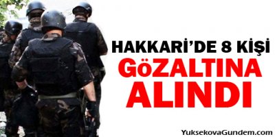 Hakkari'de 8 kişi gözaltına alındı