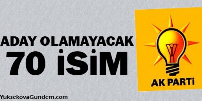 2015'te aday olamayacak 70 isim