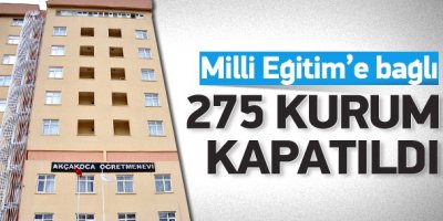 Milli Eğitim'e bağlı 275 kurumu kapattı