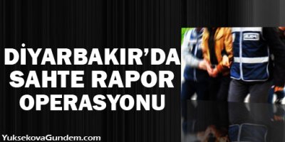 Diyarbakır'da Sahte Rapor Operasyonu