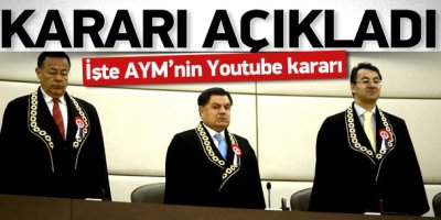 Anayasa Mahkemesi Youtube'un yasağını kaldırdı