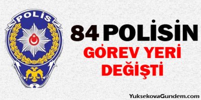 Kayseri'de 84 Polisin Yeri Değişti