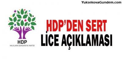 HDPden çok sert Lice açıklaması geldi