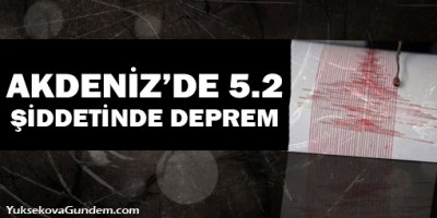 Akdenizde Deprem