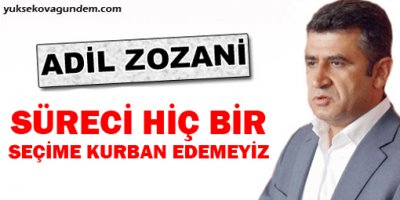 Zozani: Süreci hiçbir seçime kurban edemeyiz