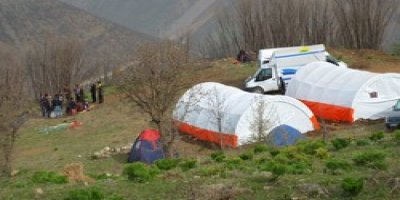 Meskan nöbet çadırı ateşe verildi