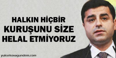 Demirtaş: Halkın hiçbir kuruşunu size helal etmiyoruz