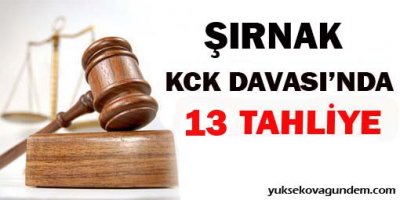 KCK Şırnak Davasında 13 Tahliye
