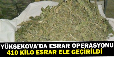 Yüksekova'da 410 Kilo Esrar Ele Geçirildi