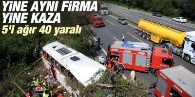 Sakarya'da yolcu otobüsü devrildi