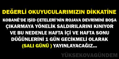 Değerli Okuyucularımızın Dikkatine !