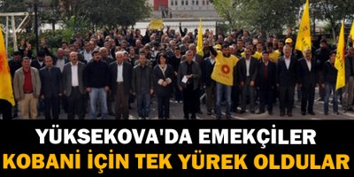 Yüksekova'da Emekçiler Kobani için tek yürek oldular