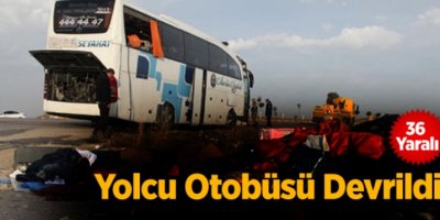 Yolcu Otobüsü Devrildi 36 Yaralı!