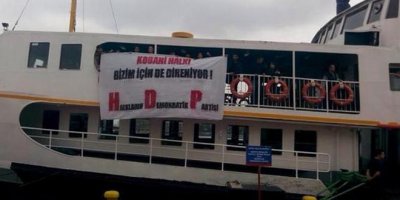 Vapurda Kobani eylemi yapan HDPliler Gözaltına Alındı