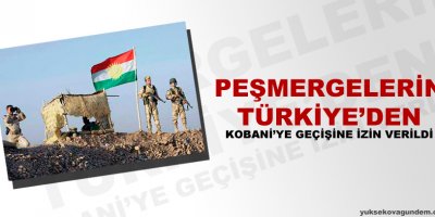 Peşmergelerin Türkiyeden Kobaniye geçişine izin verildi