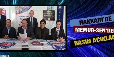 Hakkari Memur-Sen'den basın açıklaması
