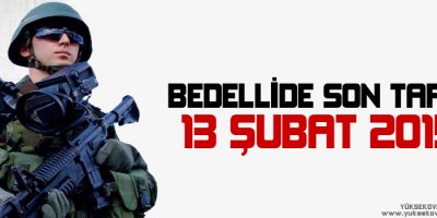 Bedellide son tarih 13 Şubat 2015