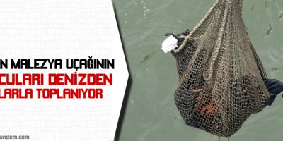 Düşen Malezya Uçağının Yolcuları Denizden Ağlarla Toplanıyor