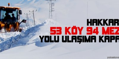 53 köy 94 mezra yolu ulaşıma kapandı