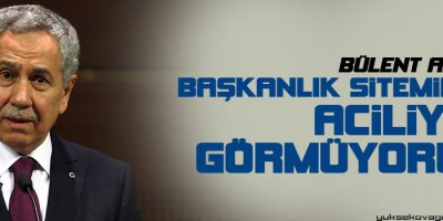 Arınç: Başkanlık siteminde aciliyet görmüyoruz
