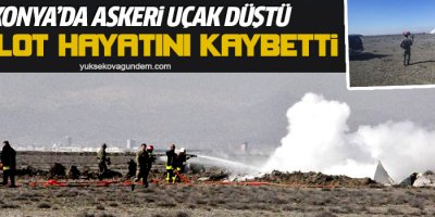 Konyada eğitim uçağı düştü