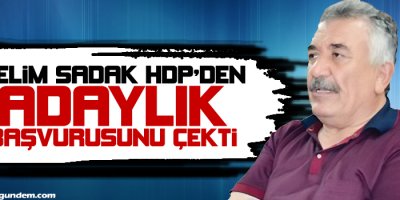 Selim Sadak HDP'den adaylık başvurusunu çekti