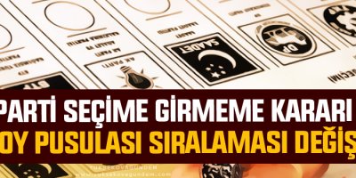 Oy pusulası sıralaması değişti