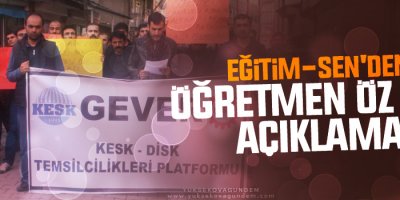 Eğitim-Sen'den Öğretmen Öz İçin Açıklama