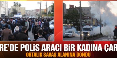 Cizre’de polis aracı bir kadına çarptı