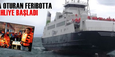 Gökçeada'da karaya oturan feribotta tahliye başladı