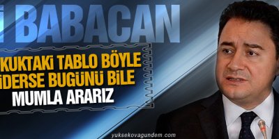 Babacan: Hukuktaki tablo böyle giderse bugünü bile mumla ararız
