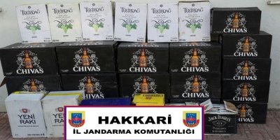 Yüksekova’da 302 şişe kaçak içki ele geçirildi